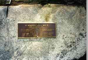 brass plate with names of crew